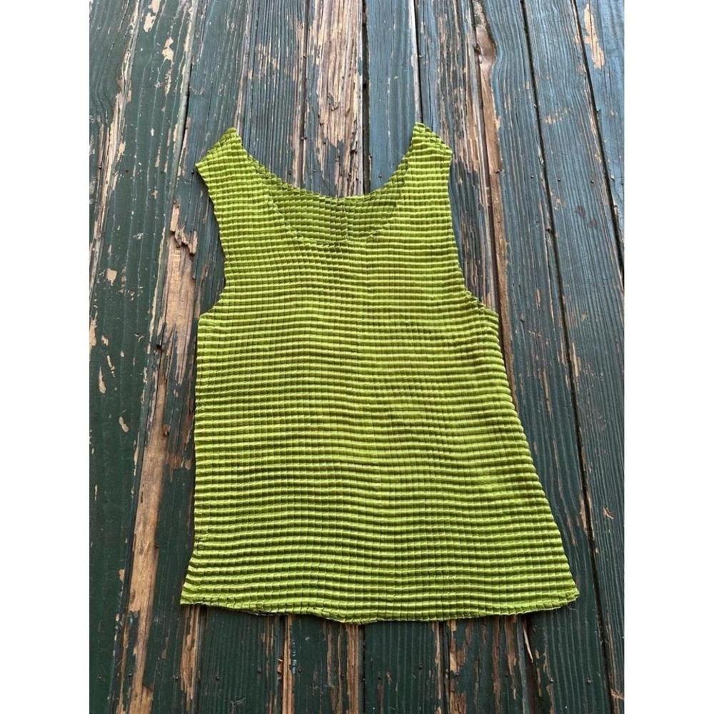 Womens‎ Textured Green Sleeveless Tank Top